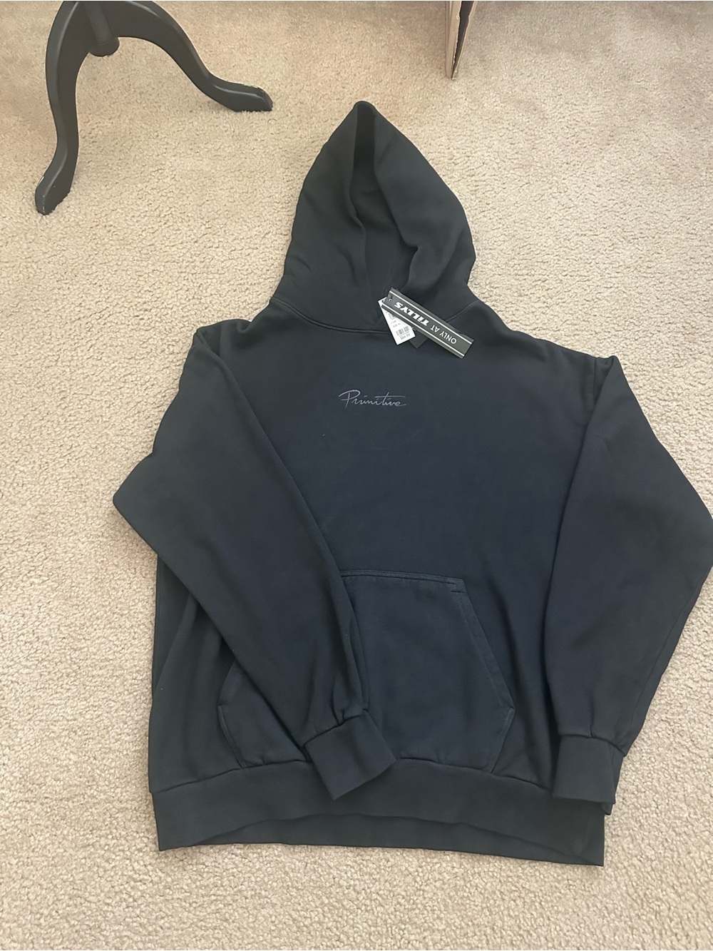 Primitive Black Crewneck Hoodie with Subtle Logo